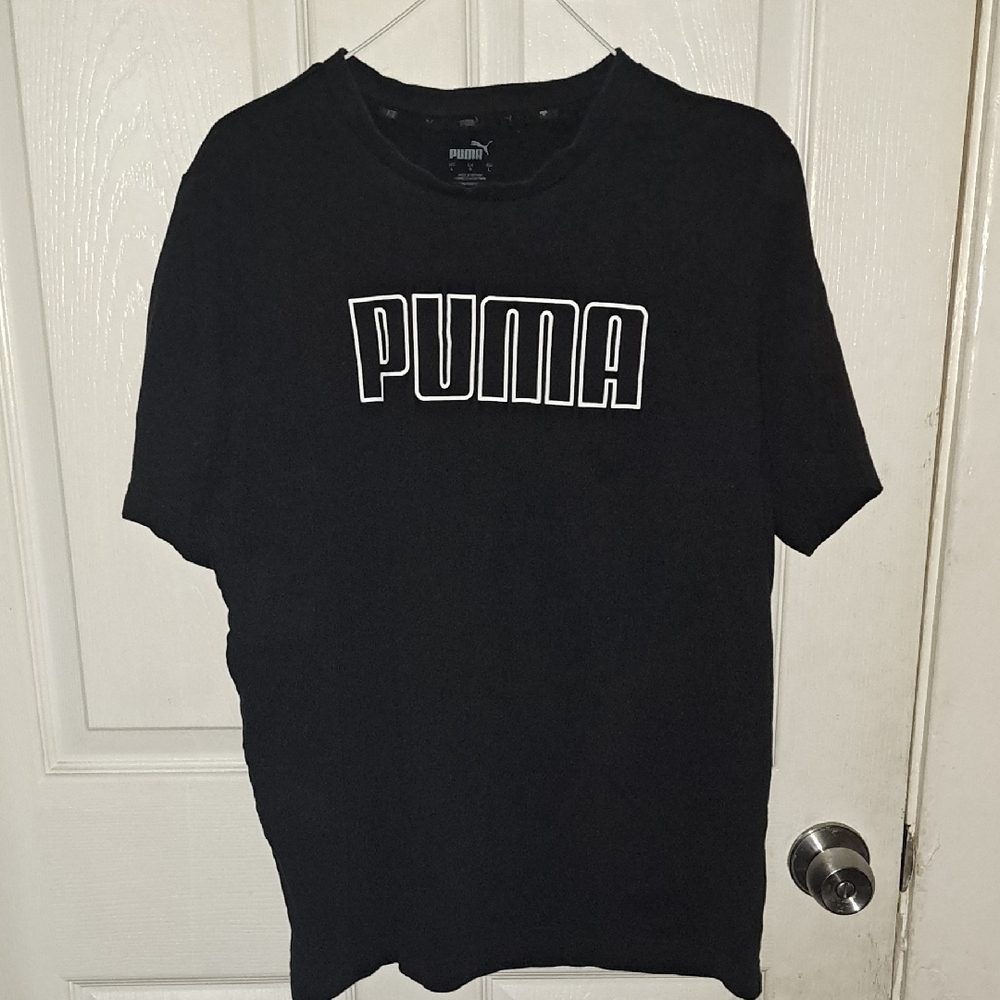 Puma Black Tee with White Outlined Logo